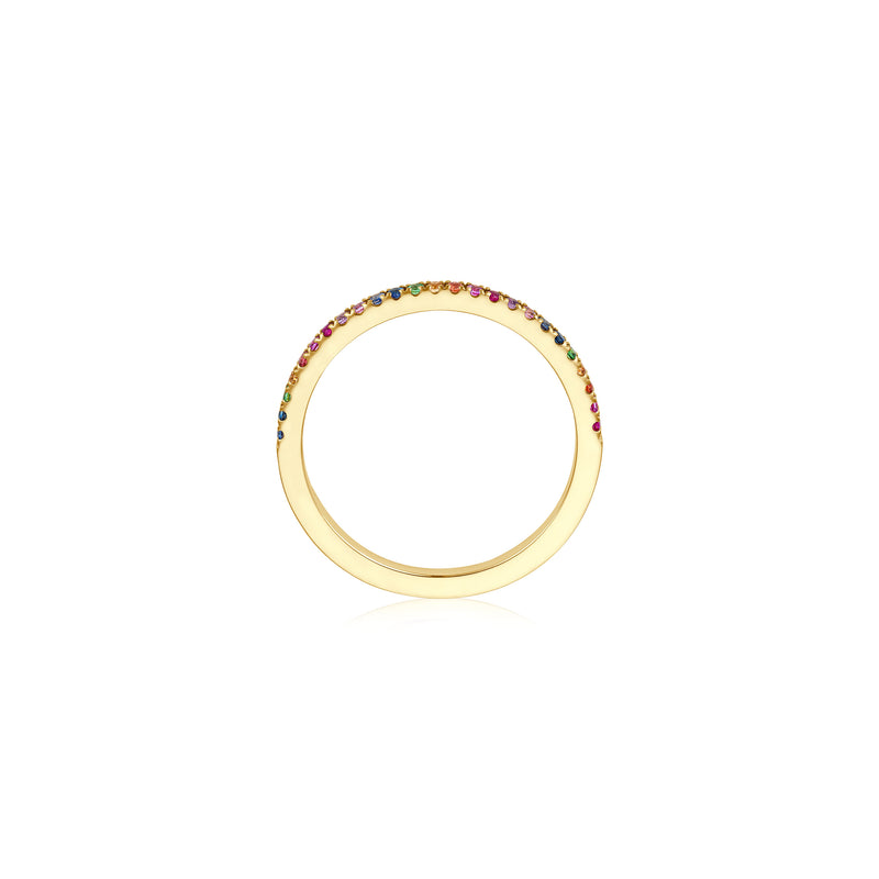 Rainbow Halb-Memoire Ring - Gelbgold