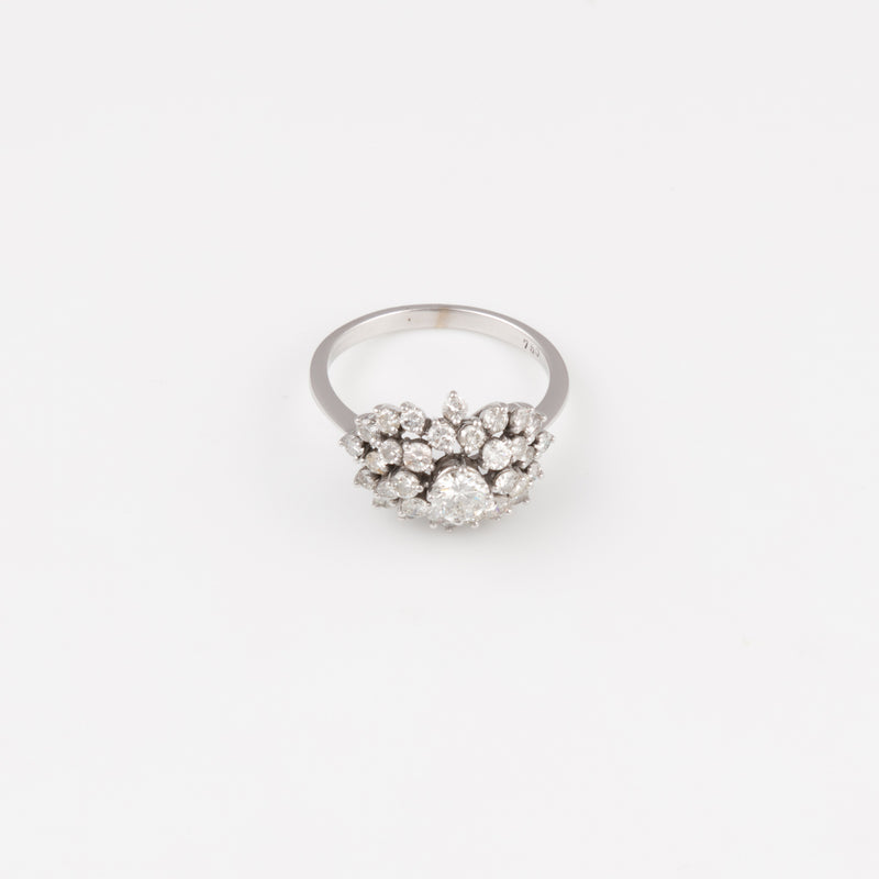 Vintage Diamant Cluster Ring - Weißgold