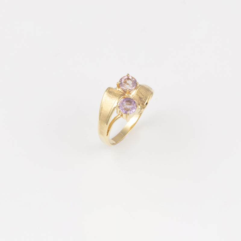 Vintage Double Amethyst Ring - Gelbgold
